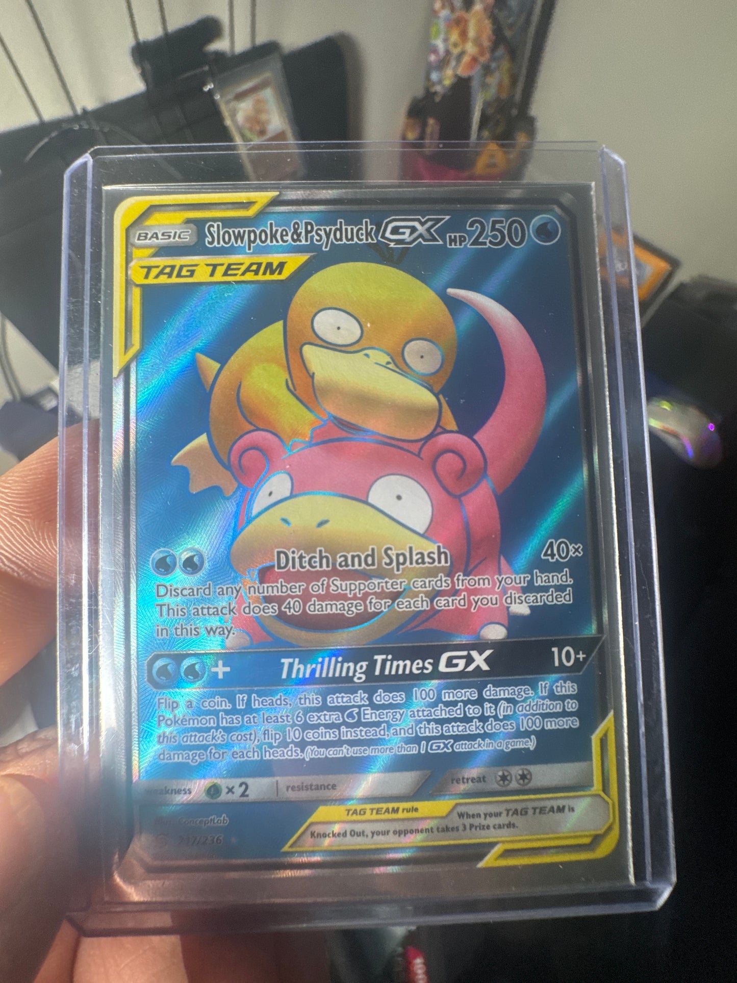 (NM) Slowpoke & Pysduck GX [Unified Minds]  - 217 | Raw Card